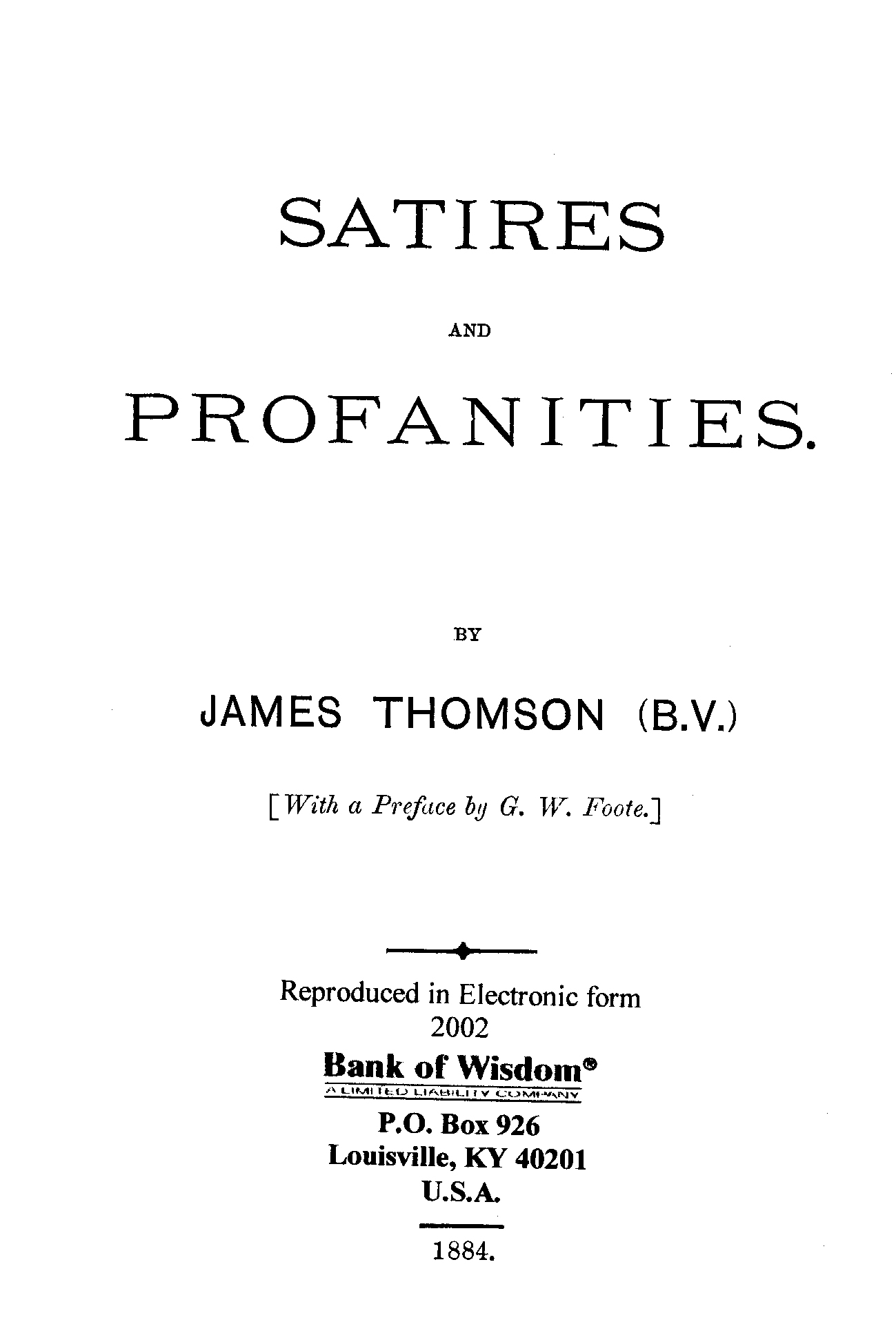 (image for) Satires and Profanities - Click Image to Close